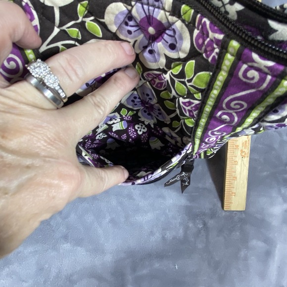 Vera Bradley Plum Petals Quilted Hipster Crossbody Bag Adjustable Strap Clean - Picture 5 of 12